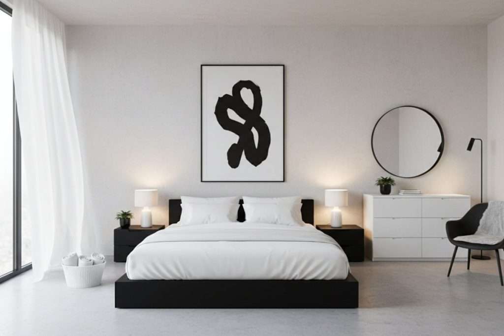 Chambre noir et blanc chic : un style intemporel