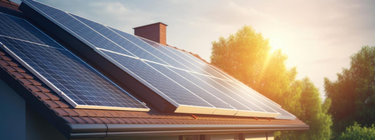 Panneaux solaires sur le toit de la maison